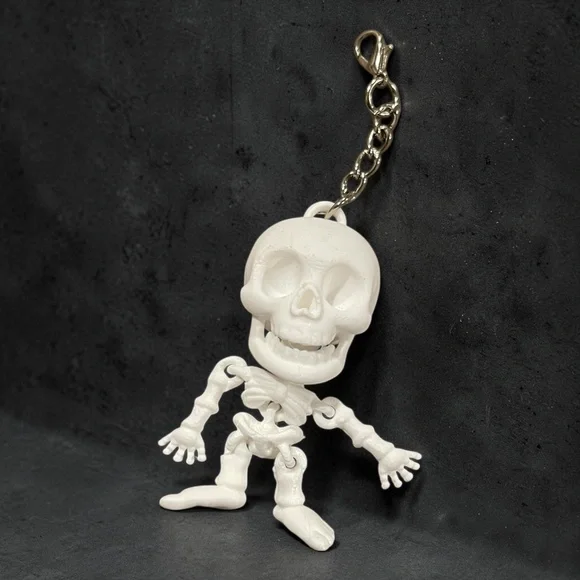 White Articulated Skeleton Keychain (Price for 1) - Picture 2 of 4